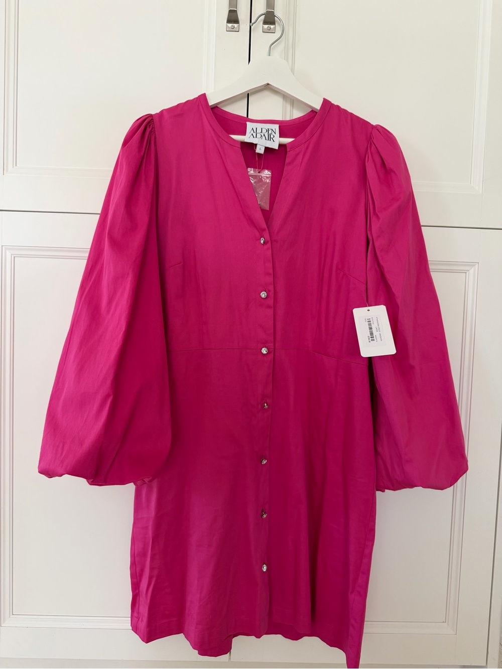 Alden Adair Athena mini dress in magenta.